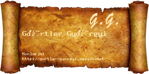 Gürtler Györgyi névjegykártya